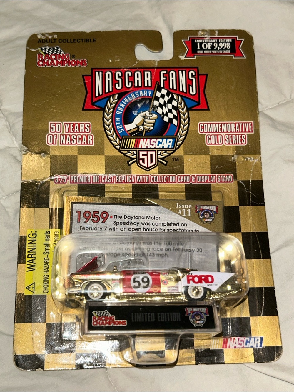 1998 Racing Champions, '58 Ford Edisel Gold #11 NASCAR Fans, 50th Anniversary
